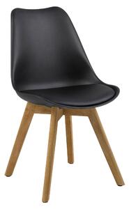 Sedia RINA Nera con cuscino / struttura rovere naturale