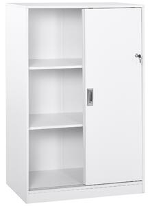 HOMCOM Armadietto da Ufficio a 3 Ripiani con 2 Chiavi di Sicurezza, in Truciolato, 80x40x120 cm, Bianco