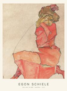 Riproduzione The Lady in Red Special Edition Female Portrait - Egon Schiele