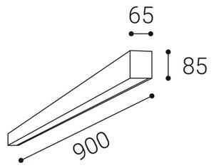 LED2 - Plafoniera LED LINO, 24 W, 230 V, 3000/3500/4000 K, 90 cm, nera