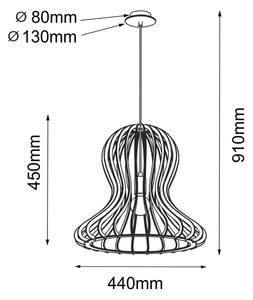 Amplex 5020 - Lampadario a sospensione con cavo OCTO 1xE27/20W/230V nero