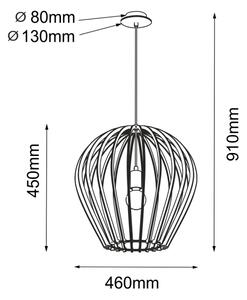 Amplex 5019 - Lampadario a cavo BALA 1xE27/20W/230V nero