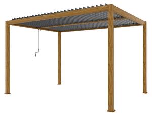 COMET - pergola bioclimatica 3 x 4 effetto legno