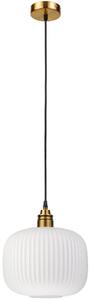 Lampada a sospensione con cavo HECTOR 1xE27/15W/230V bianco/ottone diam. 25 cm