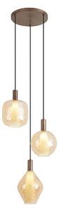 Lampada a sospensione di design bronzo scuro 3 luci - Ard