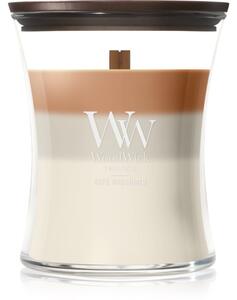 Woodwick Trilogy Café Macchiato candela profumata con stoppino in legno 275 g
