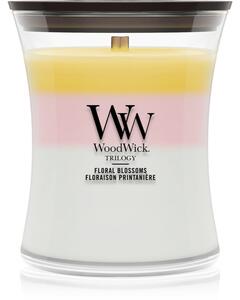 Woodwick Trilogy Floral Blossoms candela profumata con stoppino in legno 275 g