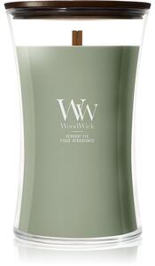 Woodwick Verdant Fig candela profumata con stoppino in legno 610 g
