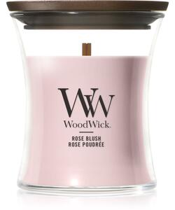 Woodwick Rose Blush candela profumata con stoppino in legno 85 g