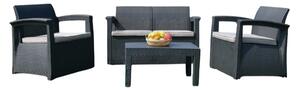 Set di mobili da giardino in technorattan Reno 4 Garden Point antracite