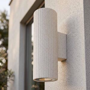 Applique Cilindrica in Cemento Chiaro Rigato GU10 IP65 - NOVILUMIO