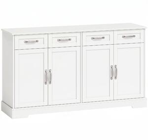 HOMCOM Credenza Buffet, 140 cm Mobile da Cucina Moderno in Stile Country, Bianco | Aosom Italy