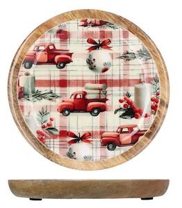 Piatto decorativo rotondo in legno Ø 20 cm