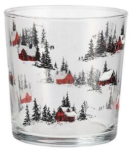 Set 3 bicchieri in vetro decorato 35 cl WHITE SILENCE