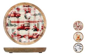 Piatto decorativo rotondo in legno Ø 20 cm