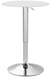HOMCOM Tavolo Bar Rotondo Ø63 cm, Regolabile in Altezza 67-93cm con Struttura in Metallo, Piano Girevole 360°, per Cucina Sala da Pranzo, Bianco | Aosom Italy