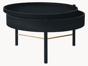 Tavolino rotondo in legno di quercia con vano contenitore Turning Table