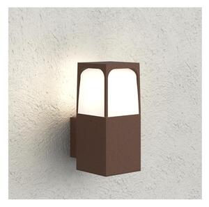 YORK APPLIQUE DA ESTERNO IP54 IN ALLUMINIO ANTRACITE E CORTEN DIFFUSORE BIANCO LAMPADINA ATTACCO E27