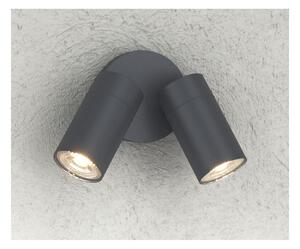 OSLO FARETTO ORIENTABILE 2 LUCI DA ESTERNO IP65 IN ALLUMINIO ANTRACITE LAMPADINE ATTACCO GU10 DESIGN MODERNO