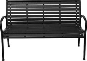 Panchina da giardino 126 cm con schienale panchina premium in metallo terrazza balcone