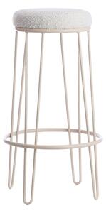 Sedia da bar color crema in imbottito (altezza della seduta 73 cm) Alice – Light & Living