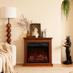 HOMAVO18'' Camino elettrico con riscaldamento - 900/1800W - Colori delle fiamme 3D - Timer - Armadio incluso