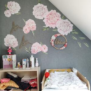 Adesivi murali fiori di peonia - Carta da parati autoadesiva a fiori