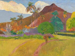 Stampa artistica Bright Tahitian Landscape Vintage Mountains - Paul Gauguin, (40 x 30 cm)