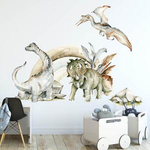 Adesivi da parete - Dinosauri con arcobaleno