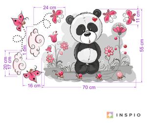 Adesivi murali - Il panda con i fiori