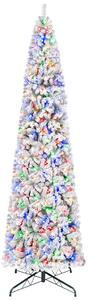 Costway Albero di natale slim 366 cm con 1843 rami realistici per casa e ufficio, Albero di natale artificiale con 950 luci led luminosi a 5 colori