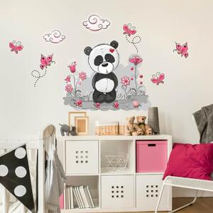 Adesivi murali - Il panda con i fiori
