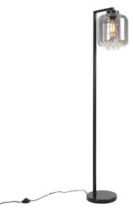 Lampada da terra smart nera con vetro fumé con WiFi ST64 - Qara Down