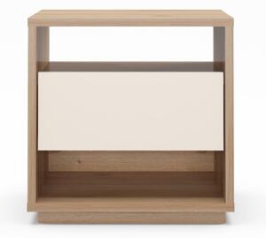 Comodino color crema/di colore naturale con effetto rovere Dennis – Marckeric