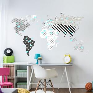 Adesivo da parete - Mappa Texture per bambini