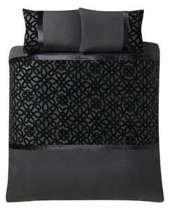 Set copripiumino e federa nero in velluto per letto matrimoniale e per letto esteso 230x220 cm Lattice Cut – Catherine Lansfield