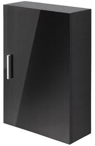 HOMCOM Armadietto Bagno da Parete in Legno con 3 Ripiani Regolabili in Vetro su 3 Livelli, 40x15x55 cm, Nero | Aosom Italy