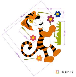 Adesivo da parete - Fiori con tigre