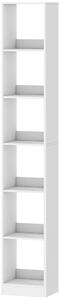 HOMCOM Libreria Verticale a 6 Ripiani per Soggiorno Ufficio Camera da Letto, 29.5x23.5x184 cm, Effetto Legno Bianco | Aosom Italy