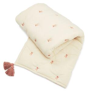Coperta per bambini giallo chiaro/rosa in cotone organico trapuntata 90x120 cm Bows – Cam Cam Copenhagen