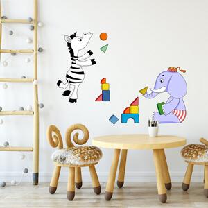 Adesivo da parete - Elefante e zebra