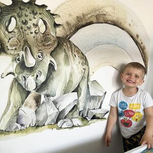 Adesivo da parete - Dinosauro con nome del bambino