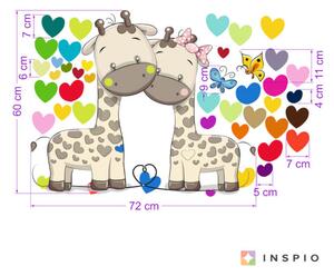 Adesivo murale - Le giraffe di colore arcobaleno III