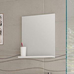 Kamalu specchio con mensola 40 cm colore bianco opaco | lac-polis-40-b