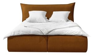 Letto matrimoniale imbottito giallo con contenitore con griglia 180x200 cm Jade - Bobochic Paris