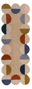 Passatoia beige in lana tessuta a mano 80x230 cm Mia Scallop Frame – Flair Rugs
