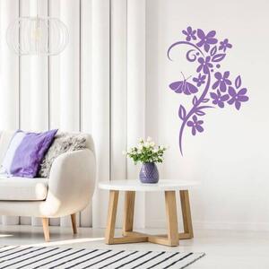 Adesivo da parete - Farfalla e fiori