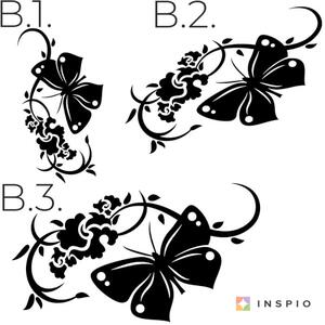 Adesivi murali - Ornamento e farfalla