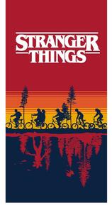 Asciugamano per bambini rosso in cotone 70x140 cm Stranger Things – Jerry Fabrics