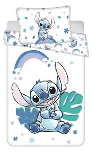 Set copripiumino e federa da bambini bianco/blu in cotone per culla 135x100 cm Lilo and Stitch "Rainbow" – Jerry Fabrics